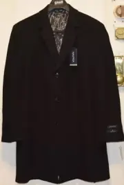 NAUTICA Overcoat Barge Classic Fit Wool Cashmere Blend Size 42R NWT Black