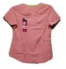 Scrubstar Women's Scrub Top Solid Active V-Neck Peaches & Cream Color Size XS