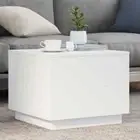 Coffee Table with LED Lights White 50x50x40 cm vidaXL