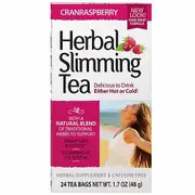 21st Century Herbal Slimming Tea, Cranraspberry 24 Bags (Pack of 4)