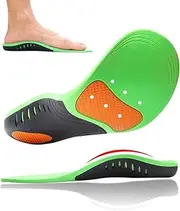 [Generic] High Arch Support Insoles for Men and Women, Orthotic Shoes Insert with Cushioning for Plantar Fasciitis Flat Foot Heel Ankle Pain (Green, S37-38)