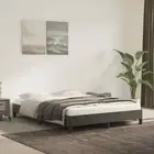 Double Size Velvet Bed Frame Modern Mattress Base Platform Wood Slats Dark Grey