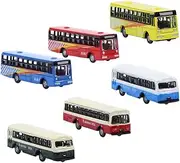 6pcs Diecast Model Buses Car 1:160 N Scale Streetscape Layout Railway Scenery DIY Train Layout Model Accessories BS150