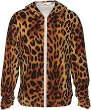 [LHBWCVN] UPF 50+ Light Jacket Full Zip Sun Protection Hoodie for Women Men Long Sleeve Leopard Print Sun Shirts