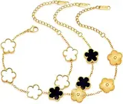 [FLY FEI] 18K Gold-Plated Four Leaf Clover Bracelet for Women,Adjustable lucky Bracelet Set Jewelry Gift-Hypoallergenic Charm for Birthdays, Wellness & Daily Wear
