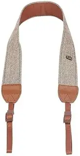 AIMALL Adjustable Retro Camera Shoulder Strap, Universal Fit for Canon, Nikon, Sony, Olympus DSLR, Vintage Style, Premium Cotton Fabric & Genuine Leather, Brown