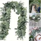 Green Simulation Plant Vine Silk Faux Eucalyptus Garland Wedding Arch