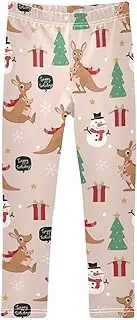 [Caihoyu] Girls' Leggings Soft Comfortable Stretchy Kid Pants Elastic Waist Kid Legging Tight 4-10T