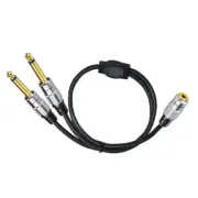 Dual 6.35mm Male to 3.5mm 1/8 Stereo Mic Cable,6.35mm Y Splitter Cord to 3.5mm