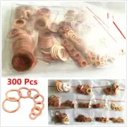 Universal 300Pcs Assorted Solid Copper Crush Washers Seal Flat Ring Gasket Kit (for: Daihatsu)