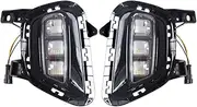 2Pcs Car LED Daytime Running Light Fog Light DRL Dynamic Yellow Turn Signal Lamp for Kia Sonet 2020 2021