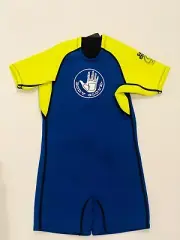 Body Glove Childs Spring Shorty Wetsuit Size C4 Kids 4/6 - Blue & Yellow