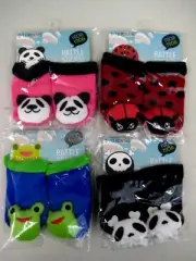Yochi Baby Infant Rattle Socks 0-12 Mo Panda Skull Ladybug Frog Unisex 4 Pack