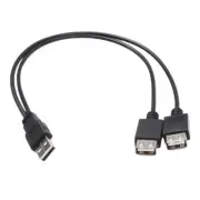 USB2.0 A Male to Two Female Splitter Cable 40cm Extension for Office Home Travel