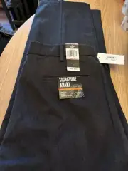 Dockers D3 Mens Charcoal Signature Khaki Pleated Pants Size 40 Inseam 34 NEW