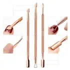 Double-ended Stainless Steel Cuticle Pusher Dead Skin Push Remover Rose Golden