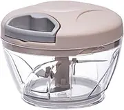AIMALL 500ML Manual Food Chopper Pull Cord Garlic Mincer with Stainless Steel Blades – Hand-Powered Onion Cutter, Vegetable Dicer for Kitchen Use, BPA-Free