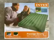 Brand New Intex Queen Prestige Downy Air Bed Camping Mattress with Battery Pump