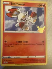 ERROR Scorbunny SWSH002 Promo Jumbo Pokemon Card Crimp Misprint 25th anniversary