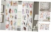 ABC Animal Curtains 42x63 Inch Cute Colorful Alphabet Kids Bedroom Classroom