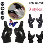 Finger Glove LED Light Waterproof Flashlight Gloves Outdoor Night Fishing AUS