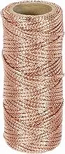 uxcell 1.5mm Metallic String, 16 Ply Decorative Metallic Bakers Twine Thread Cord Rope for Gift Wrapping DIY Crafts Making Ornament Decor, Dark Rose Gold, 27Yards