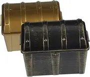 GLSTOY 2pcs Vintage Treasure Chest Storage Box for Multifunctional Plastic Organizer for Classroom Prizes Pirate Decorations and Tidy Spaces Safe Rounded Corners Design