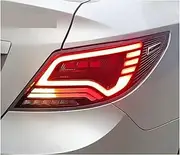 Automotive LED Taillights Compatible for Hyundai Solar Accent 2012-2016 Rear Running Lights+Brakes+Reverse+Dynamic Turn Signals
