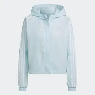 【adidas 愛迪達】外套 女款 運動外套 風衣外套 三葉草 POPLIN TRACKTOP 藍 HL9305