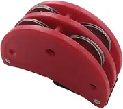 Dickly Foot Tambourine Musical Instrument with Elastic Strap Rhythm Foot Drum Percussion for Drum Guitar Playing Party Banjo Ukulele, Red