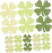 WOONEKY Irish Culture Celebration 100pcs Wooden Shamrock Decorations Table Scatter for Parties Lucky Wood Slices Home Decor Accessory
