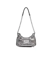 Maison Margiela Micro Glam Slam Logo Patch Mini Shoulder Bag One size metallic gray