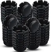 Reginary Pack of 48 Round Black Plastic Ashtrays Cigar Bulk Black Ashtray for Home Restaurant Bar Indoor Outdoor, 4 Inches in Diameter