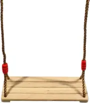 Tree Swing Wooden Swing Wooden Hanging Swing Seat Wooden Swing Chair with Adj...