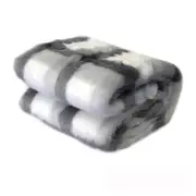 Riley Modern Pattern Faux Fur Throw Rug 127 x 152 cm Grey Gingham