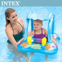 在飛比找momo購物網優惠-【INTEX】BABY幼兒遮陽戲水泳圈80x66cm_適用1