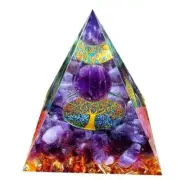 Pyramid Amethyst Peridot Healing Crystal Energy Orgone EMF Protection