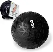 La-Vie 3B-3435 Medicine Ball, 6.6 lbs (3 kg), Training, Core, Muscle Training, Cardio Exercise, Weight Ball, Weight, Dumbbell, Black