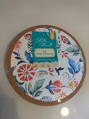 Pioneer Woman Set of 2 Cork Trivet Set Mazie Each 6.5 Inch Diameter