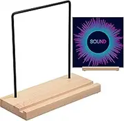 Vinyl record stand, desk display rack, album storage shelf, wooden holder organiser with slots for LP records, music books, collector's albums, vintage vinyl cases, record player companion rack
