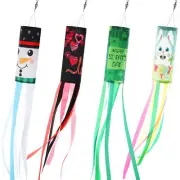 4 Pack Seasonal Windsock Outdoor Hanging Decor for Garden Yard Holiday Decor