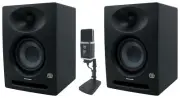 (2) Presonus Eris Studio 4 Powered 4" Studio Monitors+Warm Audio Script USB Mic