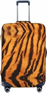 [CADREWY] Tiger Striped Pattern Print Travel Suitcase Cover Luggage Protector with Elastic Anti Scratch for Carry On, Black, Large