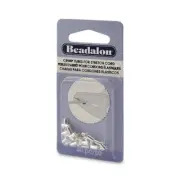 Crimp Tubes For 1.0mm Stretch Cord, Silver Plated 40pcs