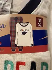 Dearfoams “Mama Bear” Pajamas Womens Size Small Two Piece Pajama Set Plaid Pant