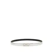 [Ferragamo] Ferragamo Reversible Adjustable Gancini Belt 80 CM SILVER