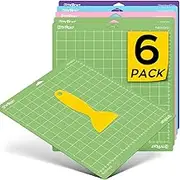 HTVRONT Cutting Mat for Cricut, 6 Pack Cutting Mat 12x12(StandardGrip, LightGrip, StrongGrip, FabricGrip) for Cricut Explore Air 2/Air/One, Variety Adhesive Sticky Cutting Mats Accessories for Cricut