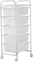 JISADER Rolling Cart with Drawers 5 Tier Organizer for Scrapbook Paper Tools Snacks