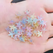 100 Pcs Cute Mini Kawaii Color Resin Starfish Figurine Crafts Flatback Cabochon