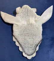 Horze Caesar Handmade Crochet Horse Ear Net Head Cover (White)